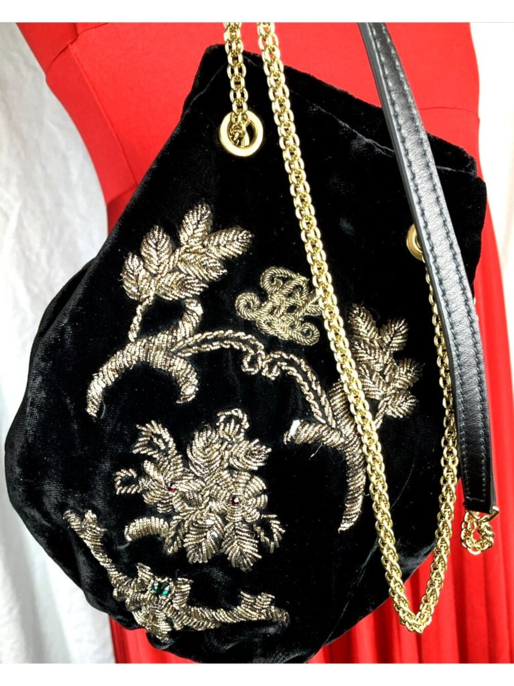 Rare Limited Ed Ralph Lauren 50th Anniversary Velvet Bullion Evening Pouch Bag